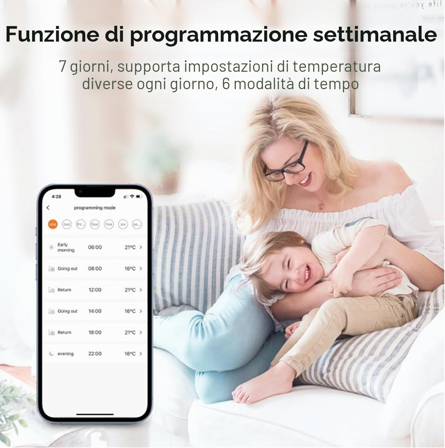 Valvola termostatica intelligente per radiatore: valvola termostatica programmabile, termostato Zigbee per regolazione della temperatura, controllo tramite app, hub Tuya Zigbee richiesto, Bianco
