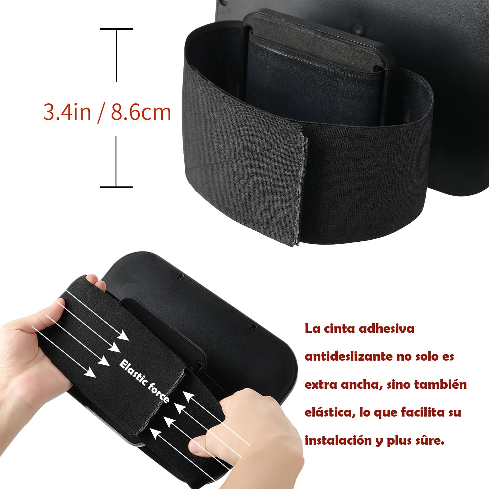 Funbliss Espejo de Coche Fijo Para Bebé,Espejo Coche Bebe Compatible Con Tesla y Otros Vehículos, Rotación 360°, Fácil Instalación Con Fijación Elástica Antideslizante, Plástico Irrompible