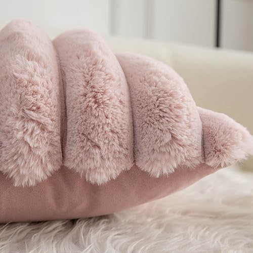 Miniatura 6 de Neelvin Juego de 2 fundas de almohada decorativas de piel sintética rosa de 12 x 20 pulgadas, fundas de almohada de terciopelo para sofá