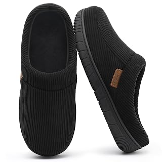 shoeslocker Mens Slippers Moccasin House Shoes Soft Memory Foam Slip-on Indoor/Outdoor - Amazon product rated Grade A