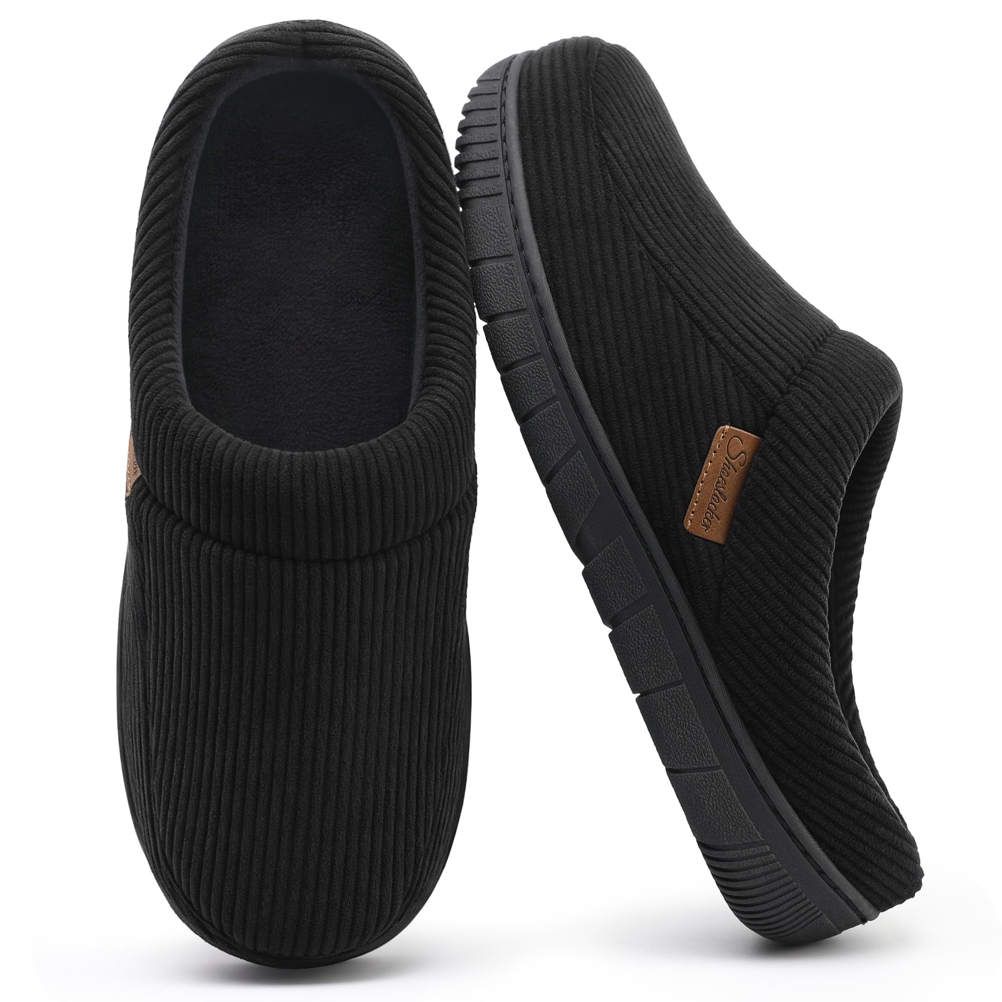 shoeslocker Mens Slippers Moccasin House Shoes Soft Memory Foam Slip-on Indoor Outdoor