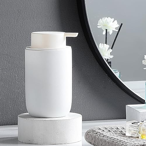 Miniatura 3 de Dispensador de jabón blanco  Dispensador de jabón de manos de cerámica moderno para baño, dispensador de jabón líquido recargable con bomba de jabón