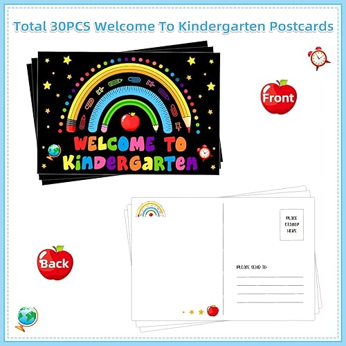 Miniatura 7 de WhatSign Postales de bienvenida a jardín de infantes para estudiantes, postales de regreso a clases, 30 postales de bienvenida a nuestra clase,