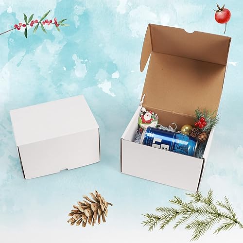 Miniatura 72 de WIFTREY Cajas de envío pequeñas de 8 x 6 x 4, paquete de 25 cajas para correo, embalaje, cajas de cartón corrugado blancas para pequeñas empresas