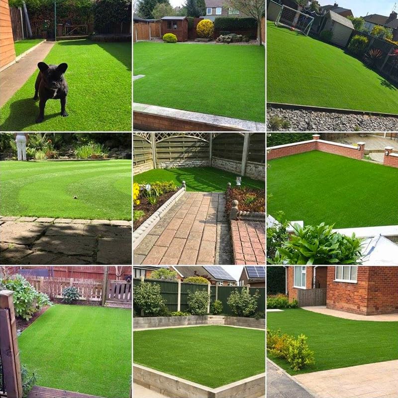Tappeto sintetico realistico da 1,8 cm, erba sintetica sintetica per animali domestici, tappeto astro, 1,8 x 37 m, per interni ed esterni, giardino, cortile con fori di drenaggio