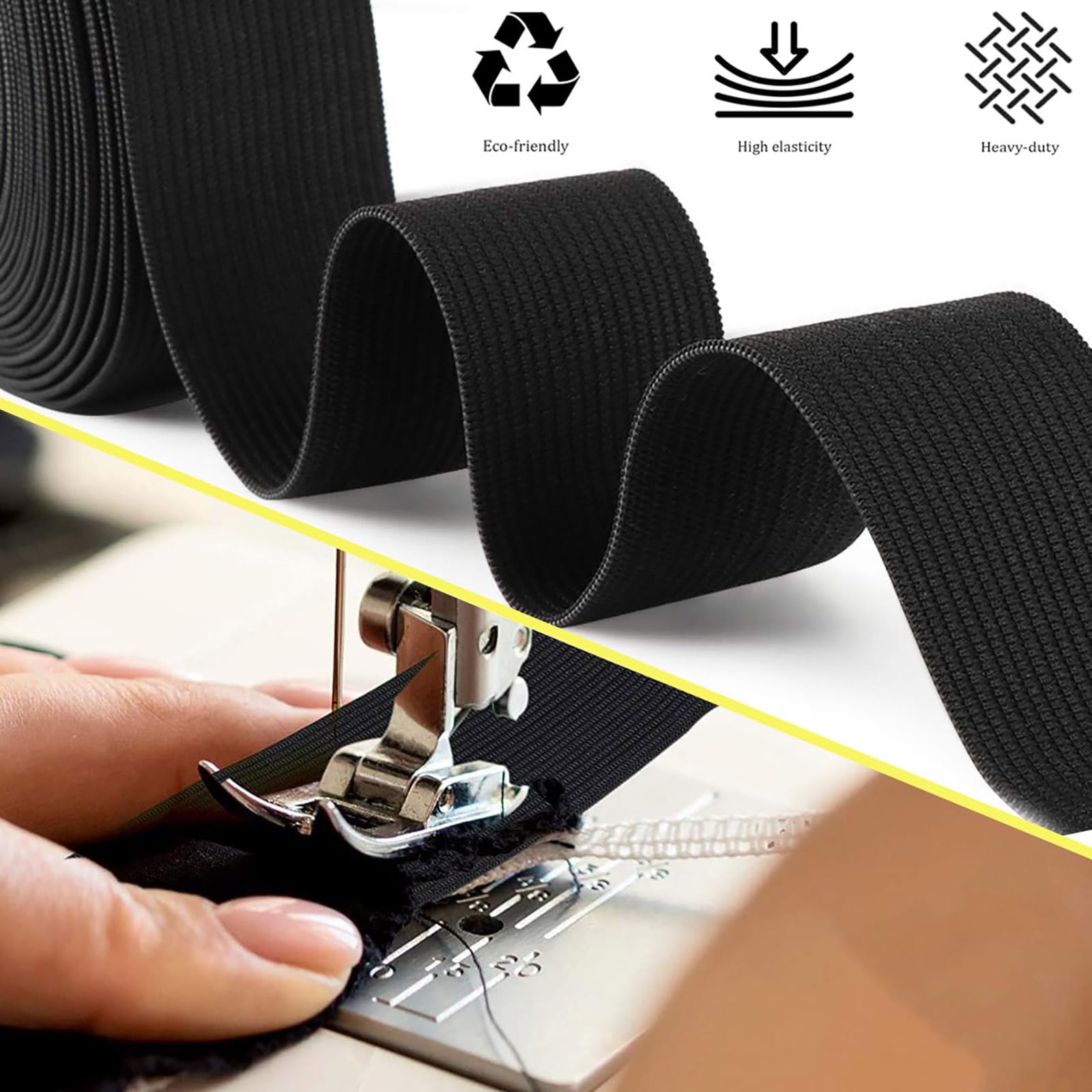 Fascia elastica, Fascia elastica for cucire, Corda elastica, Fasce elastiche da 100 metri 15 mm Indumento