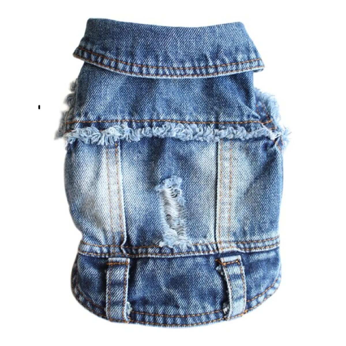 Giacca Di Jeans Per Cani Ducomi Fonzie - Gilet Denim Vintage Per Taglie Piccole - Foto 4