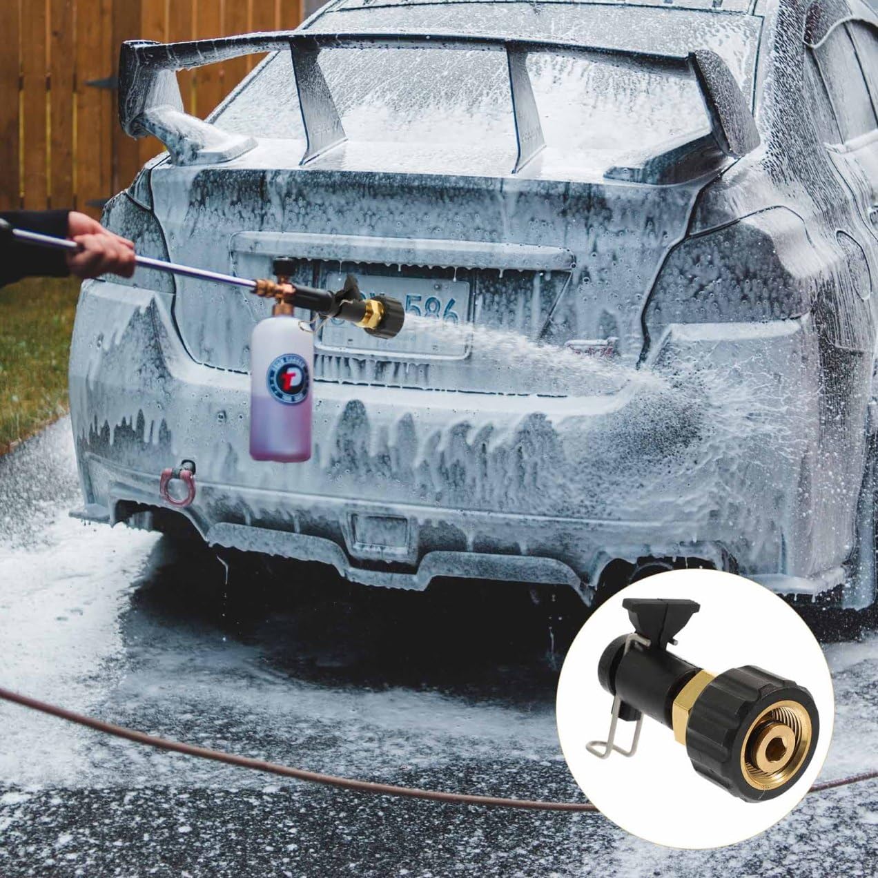 Kisangel 3 Piezas Adaptador de Conector Rápido de Latón para Manguera de Lavadora a Presión Compatible con Rociadores de Alta Presión Instalación y para Limpiar Coches Pisos y Paredes