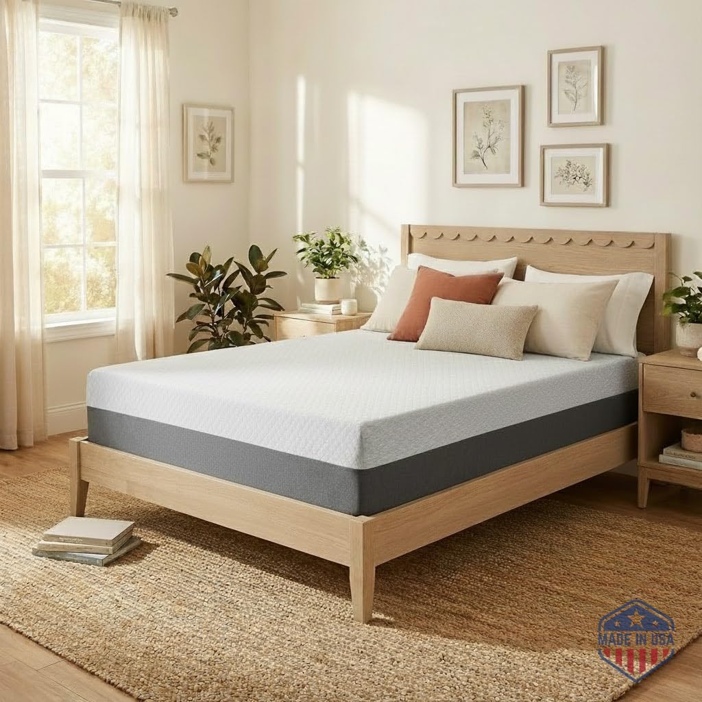 Celestial Sleep 12 Inch Full Mattress, Made in The USA, CertiPUR-US®, Oeko-Tex®, and Fiberglass-Free™ Certified Cooling Bed, Gel Memory Foam Mattress