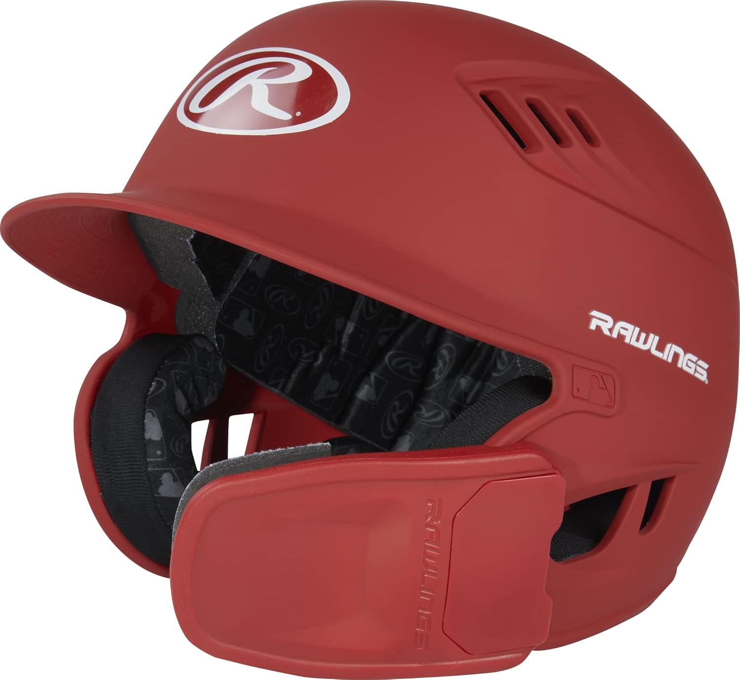 Rawlings R16 Velo Reversible EXT Batting Helmet | Reversible Face Guard Matte Scarlet Senior (6 7/8" - 7 5/8")