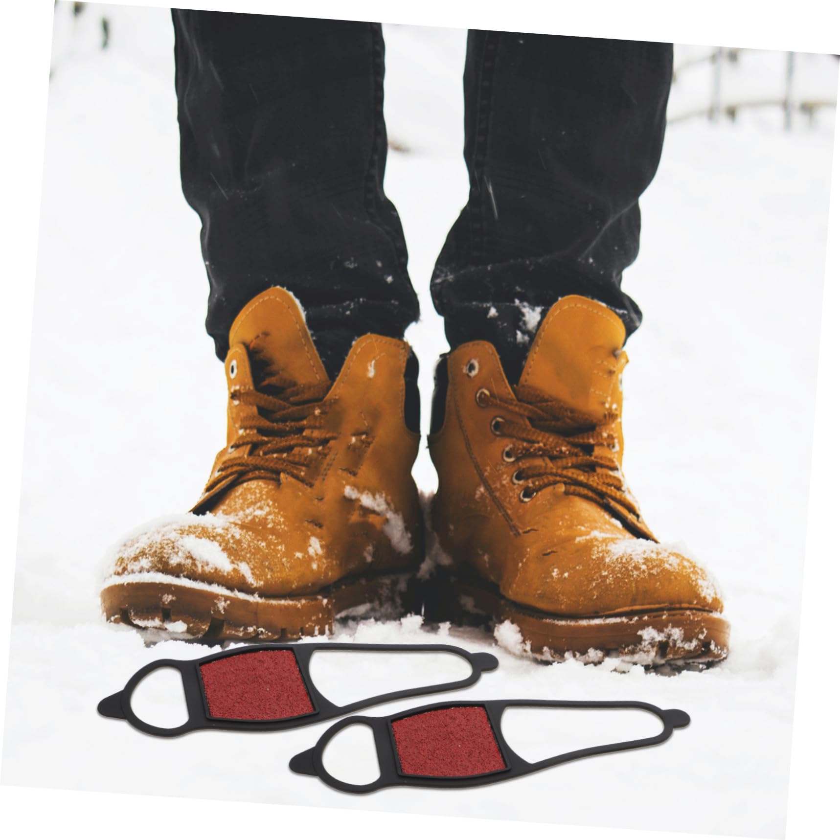 Garneck Crampons Antidérapants à pour Chaussures Revêtement de Semelle Rugueux Protection Extérieure pour Glace Neige et Randonnée Lot