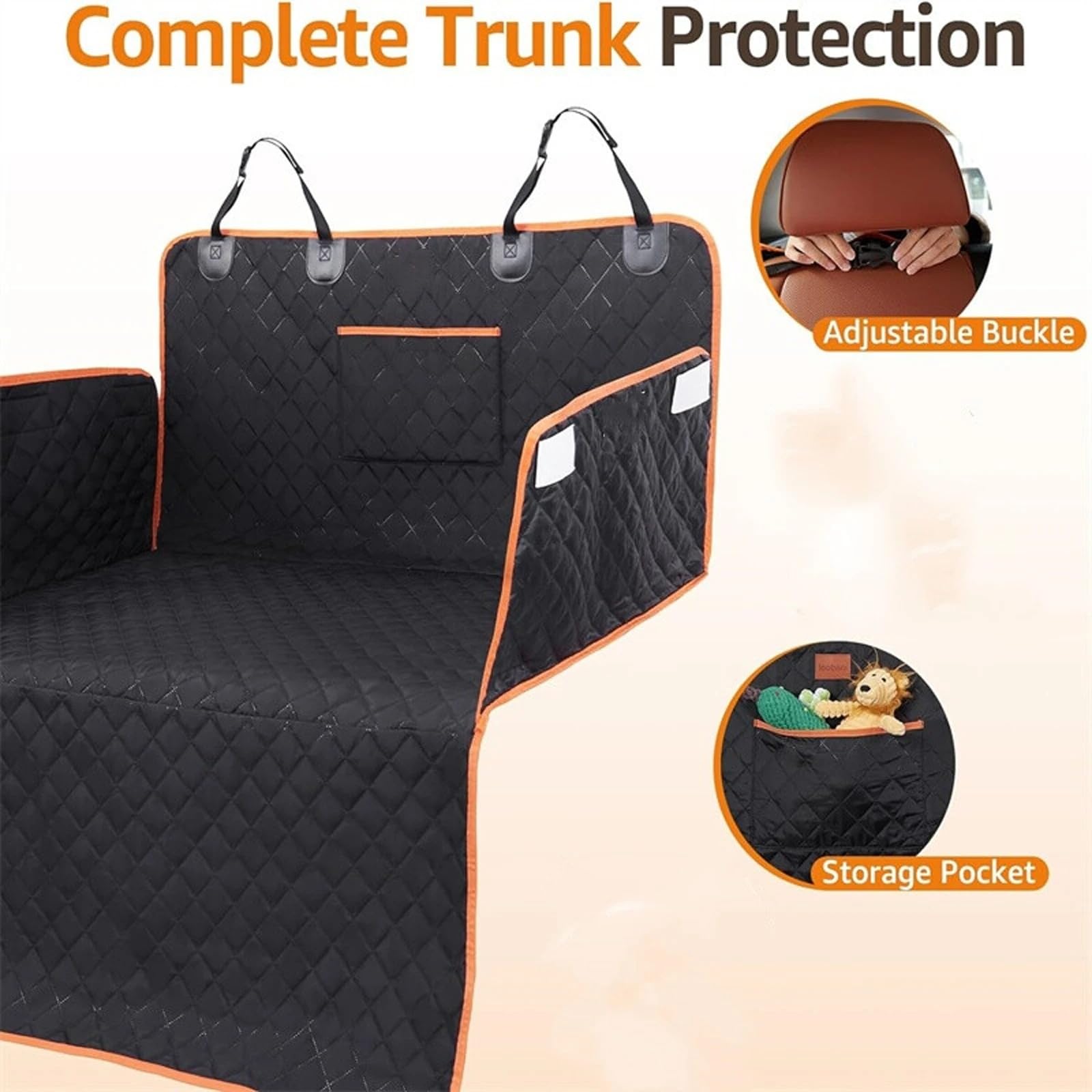 Funda para asiento de coche para perro, antideslizante, protector de maletero para perros, a prueba de arañazos y suciedad, protección lateral y parachoques