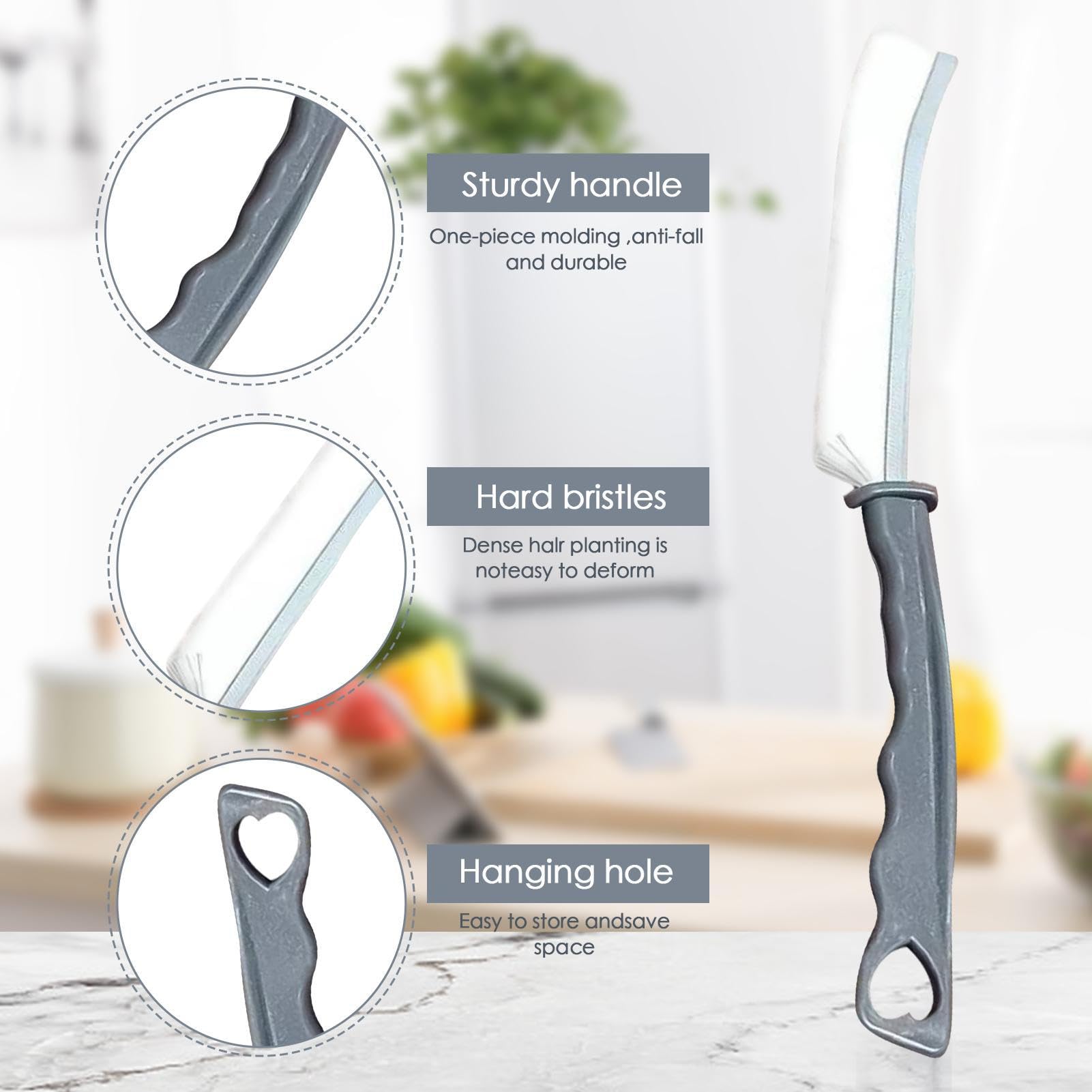 Spazzola Per Fessure MUUWUU - Setole Dure, Pulizia Fughe Piastrelle, Cucina, Bagno, Multiuso Con Manico Ergonomico - Foto 4