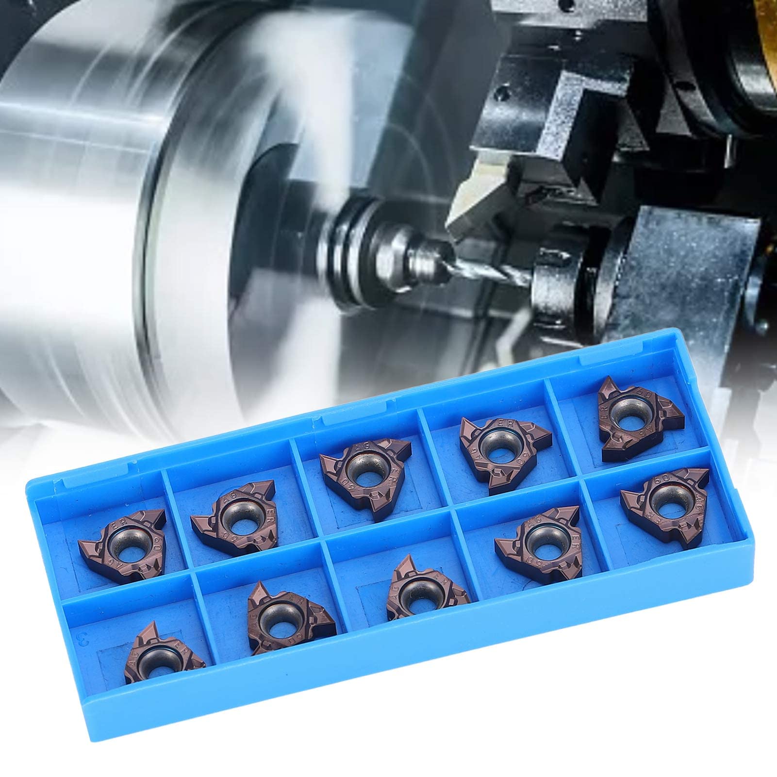 Inserts de filetage 10pcs CNC Lathe Indexable Carbure Blade Turning Toolder 16er AG60 EM598L Inserts de filetage de haute précision pour l'usinage en aluminium en acier inoxydable