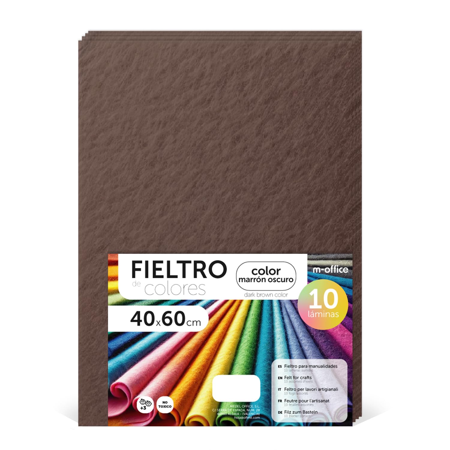 m-office Bastelfilz 20x30cm Dunkelbraun 10er-Pack