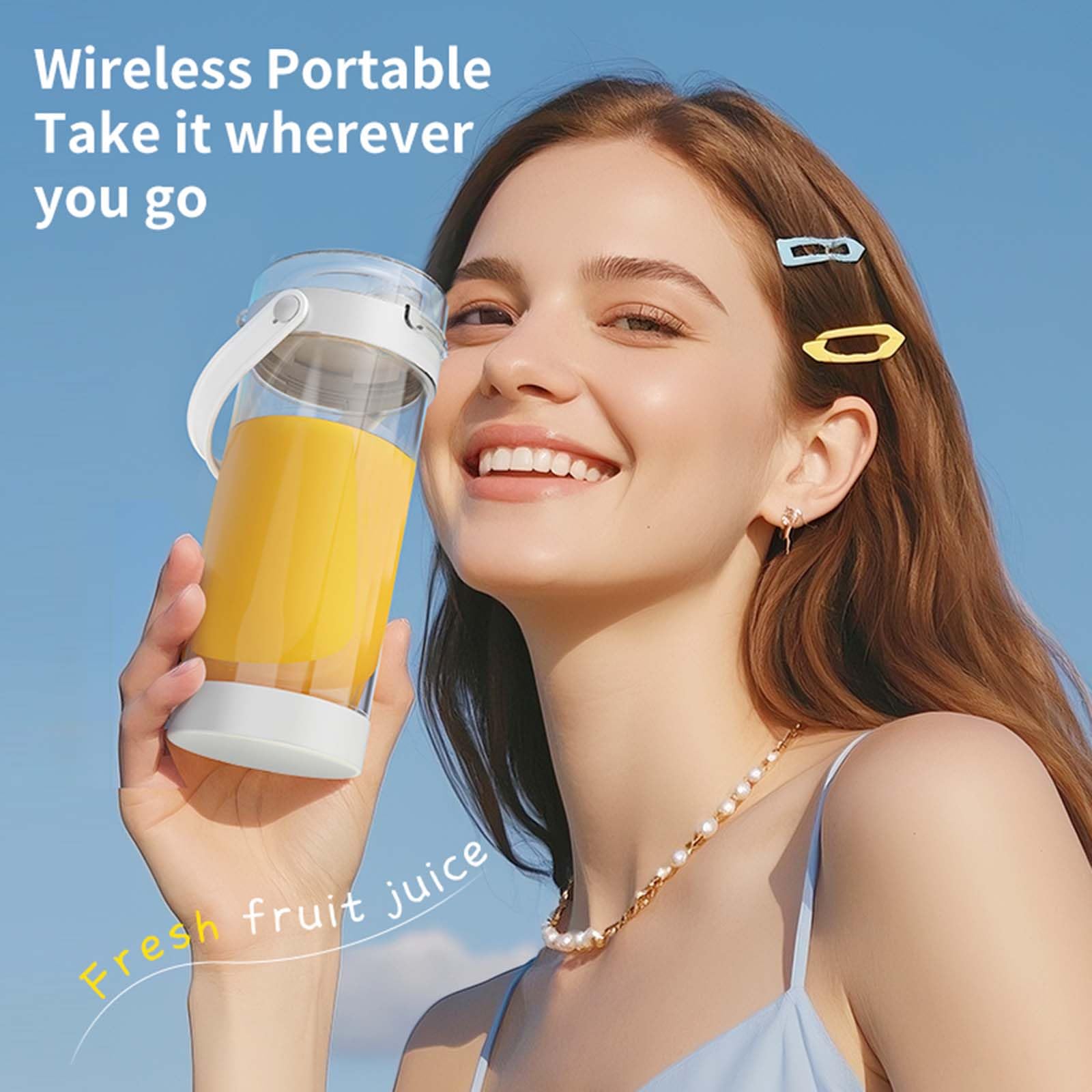 Przenośny blender do smoothie i shake'ów, samoczyszczący się mini blender z 6 ostrzami ze stali nierdzewnej, pojemność 600 ml, do domu, siłowni, biura, na zewnątrz