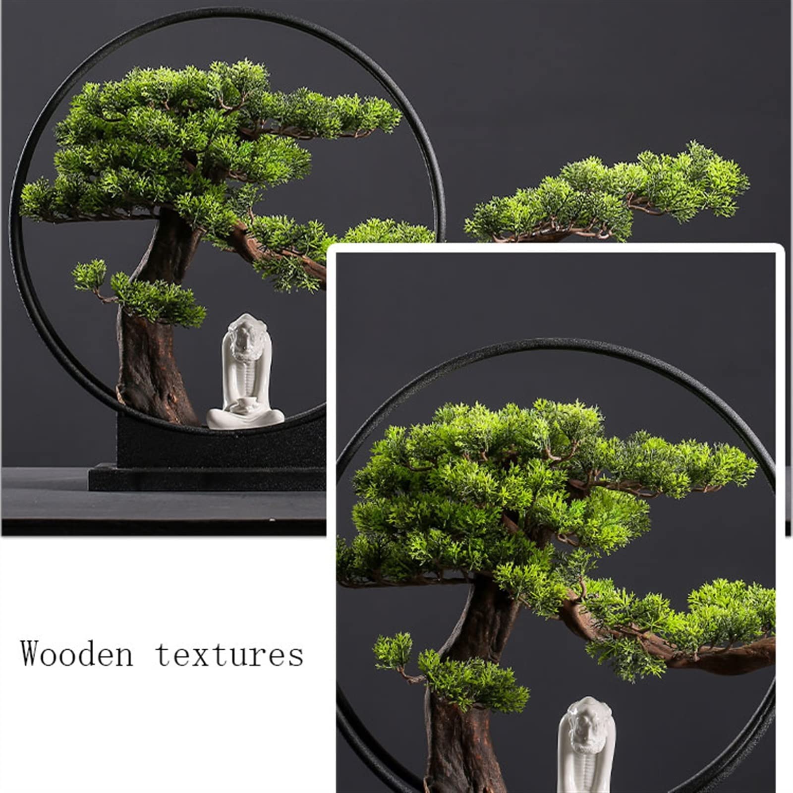 Sztuczne rośliny Kreatywne sztuczne drzewko Bonsai Witamy ozdoby sosnowe Bonsai sztuczna roślina Dekoracje wejściowe do salonu Figura ceramiczna Ozdoby buddy Symulowane drzewo (kolor: F)