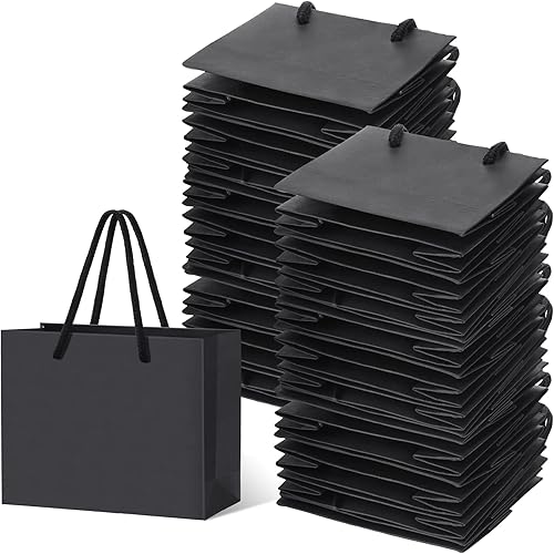 Miniatura 7 de Honoson 100 bolsas de regalo extra pequeñas con asas, de 3.9 x 4.7 x 2.4 pulgadas, mini bolsas de papel pequeñas, bolsas de regalo, bolsas de