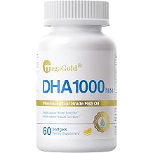 DHA 1000mg Fish Oil Mini Softgels, Burpless, Lemon Flavor, 60 Count