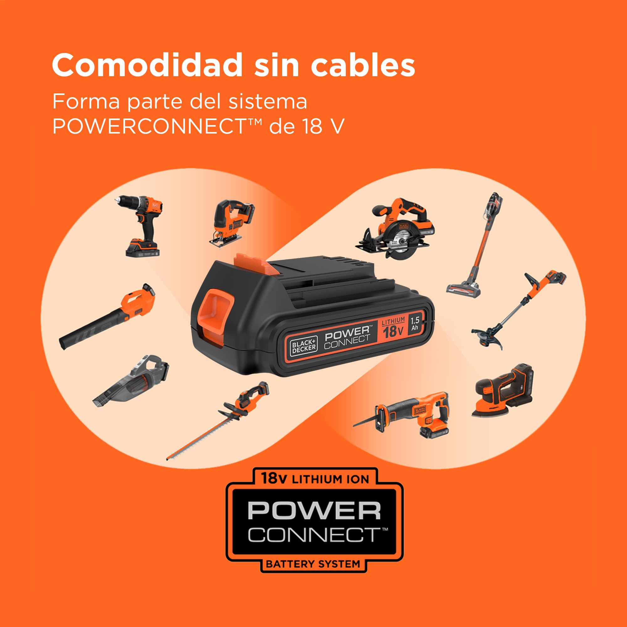 BLACK+DECKER Taladro percutor SDS-Plus a batería de 18V, energía de impacto de 1,2J, 3 modos, incluye broca para hormigón de 6mm y caja del kit, BCD900B-XJ