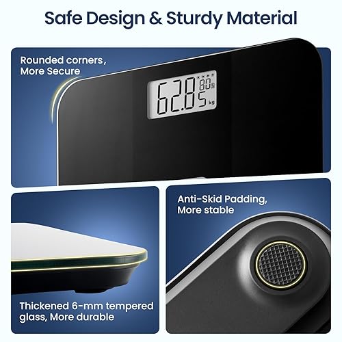 Miniatura 7 de Báscula de peso con energía solar con potencia infinita, báscula para peso corporal, báscula electrónica de baño para pérdida de peso, báscula de