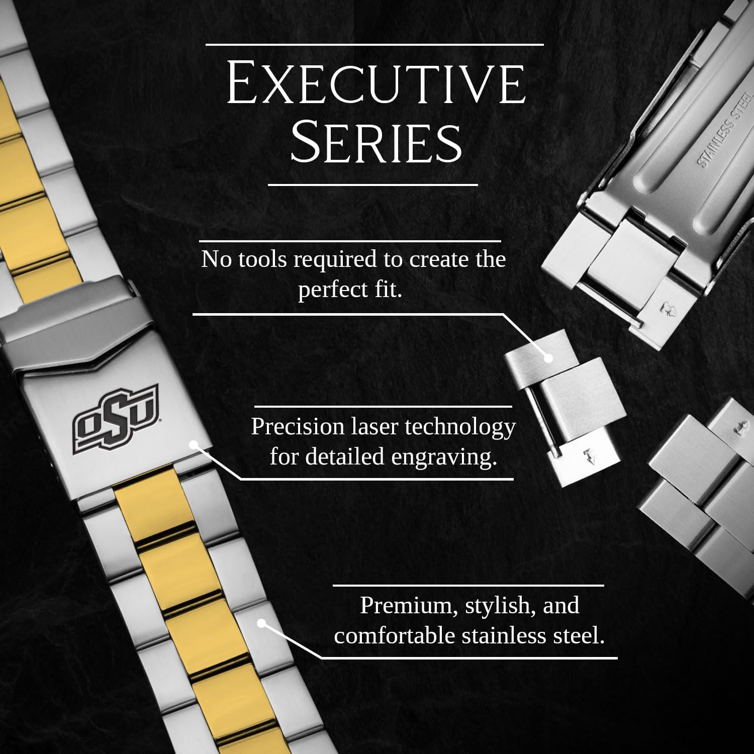 NCAA Executive Series Two-Tone Gold Watch Band Compatible with Apple Watch