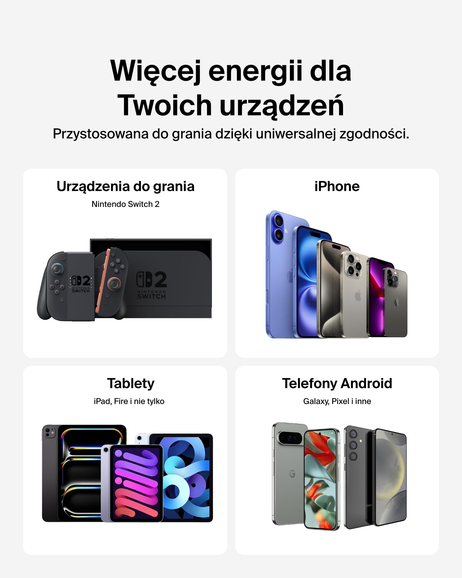 Belkin ładowarka USB-C 65 W z dwoma portami dla graczy, ładowarka USB 3.0 z GaN do szybkiego ładowania Nintendo Switch 2, iPhone 16, iPad, MacBook Air, Chromebook, Samsung Galaxy S25 Ultra – czarna