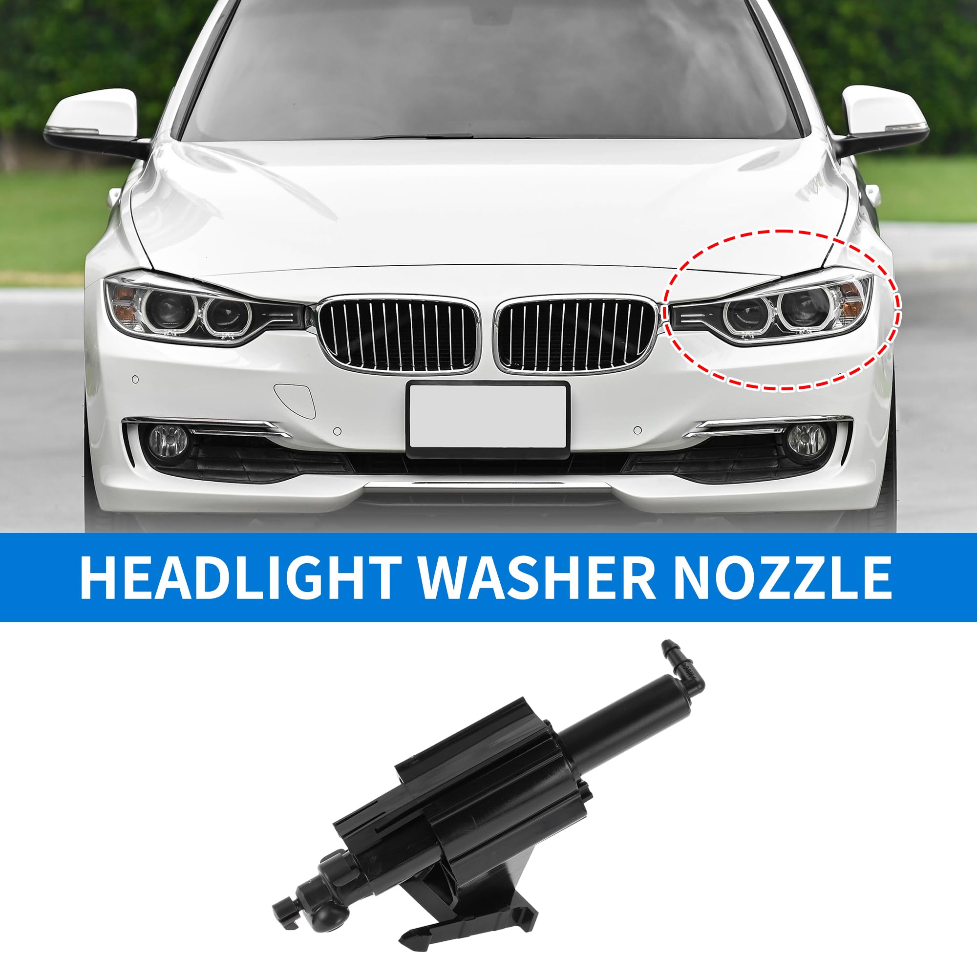 A ABSOPRO Scheinwerfer-Waschdüse Für Ford Focus Mk-3 12-17 1 Stk | Material: Kunststoff, OE: BM5113L015AC/F1EB13L015AA, Funktion: Reinigt Scheinwerferschmutz Und Sorgt Für Klare Sicht