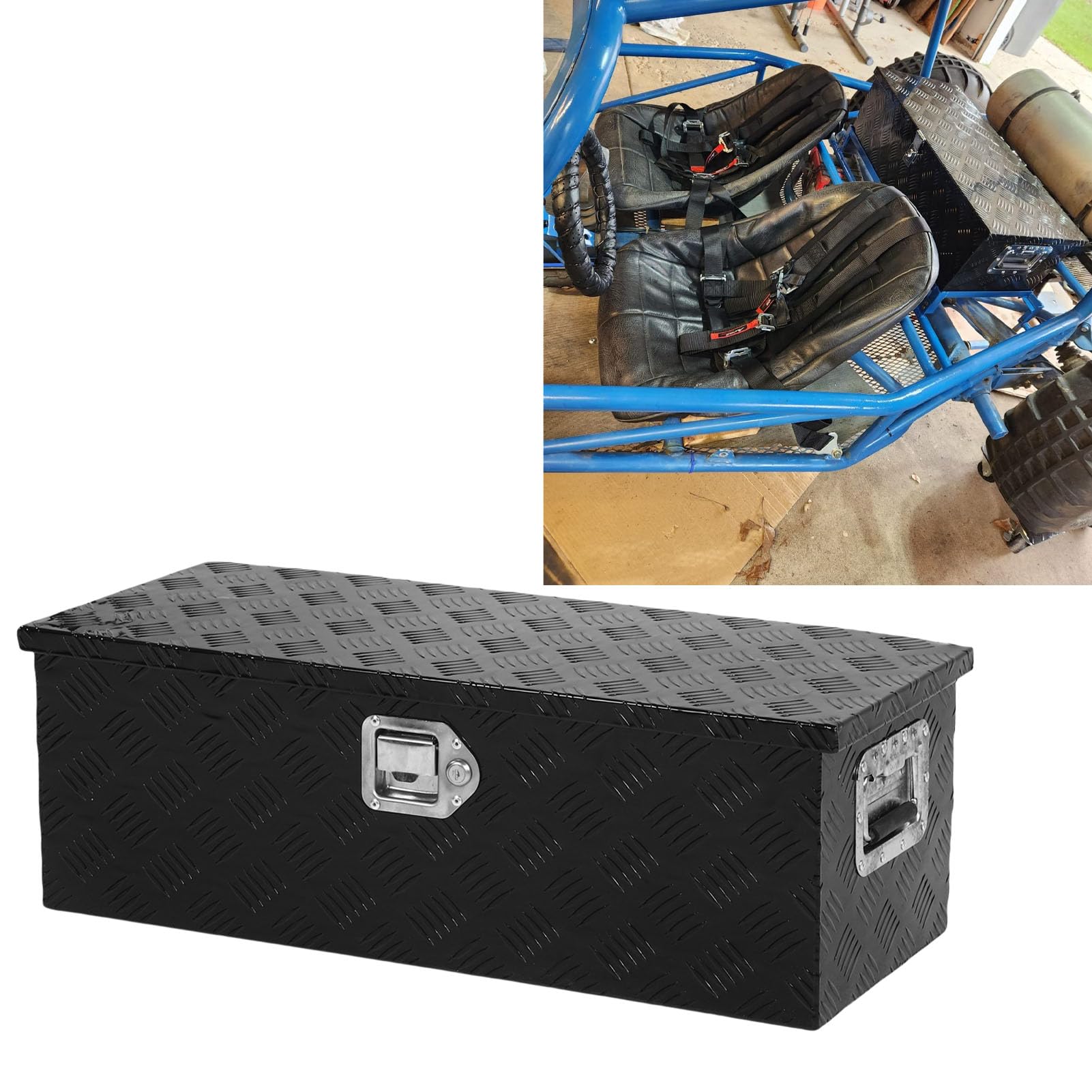 CHICIRIS Cassetta degli attrezzi, cassetta degli attrezzi per camion box per camion per letto camion cassette degli attrezzi per camion cassetta degli attrezzi 64 l rivestimento impermeabile in