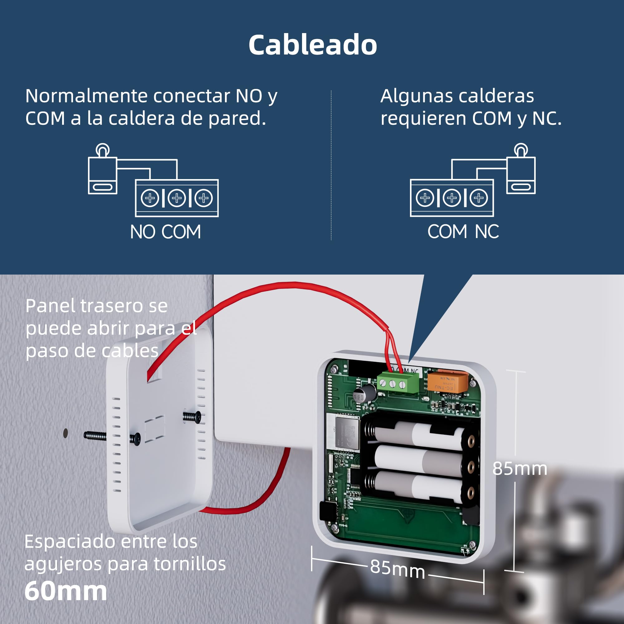 Termostato Inteligente WiFi, Controlador De Temperatura Inalámbrico, Para Control De Aplicación Tuya Para Calefacción De Caldera De Gas De Agua, Compatible Con Alexa (WITF2-3A-WIFI Calentamiento De