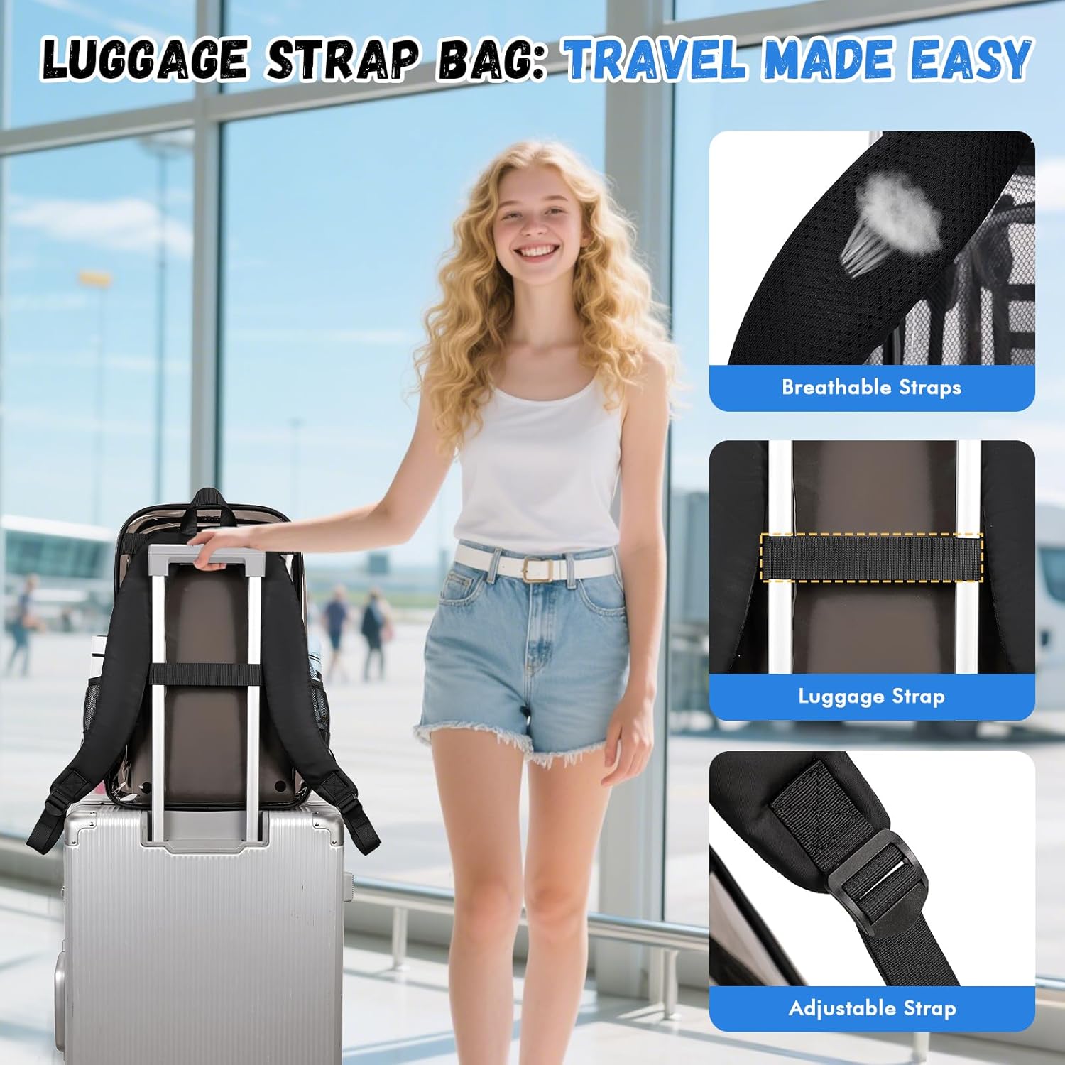 Large Clear Backpack Transparent Heavy Duty School PVC Bookbag See Through Bag Boys and Girls for College Work Travel Security, Semi Black - Image 5