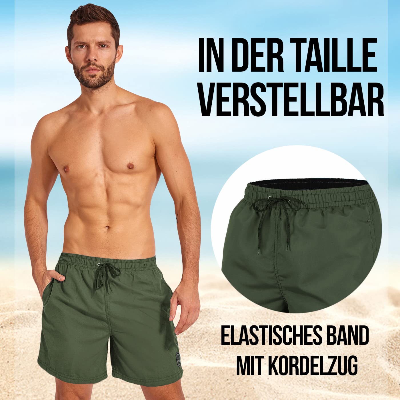 Zagano Costume da bagno da uomo e ragazzo, pantaloncini corti da nuoto, sportivi, a rapida asciugatura, nelle taglie S-6XL, prodotto in Europa