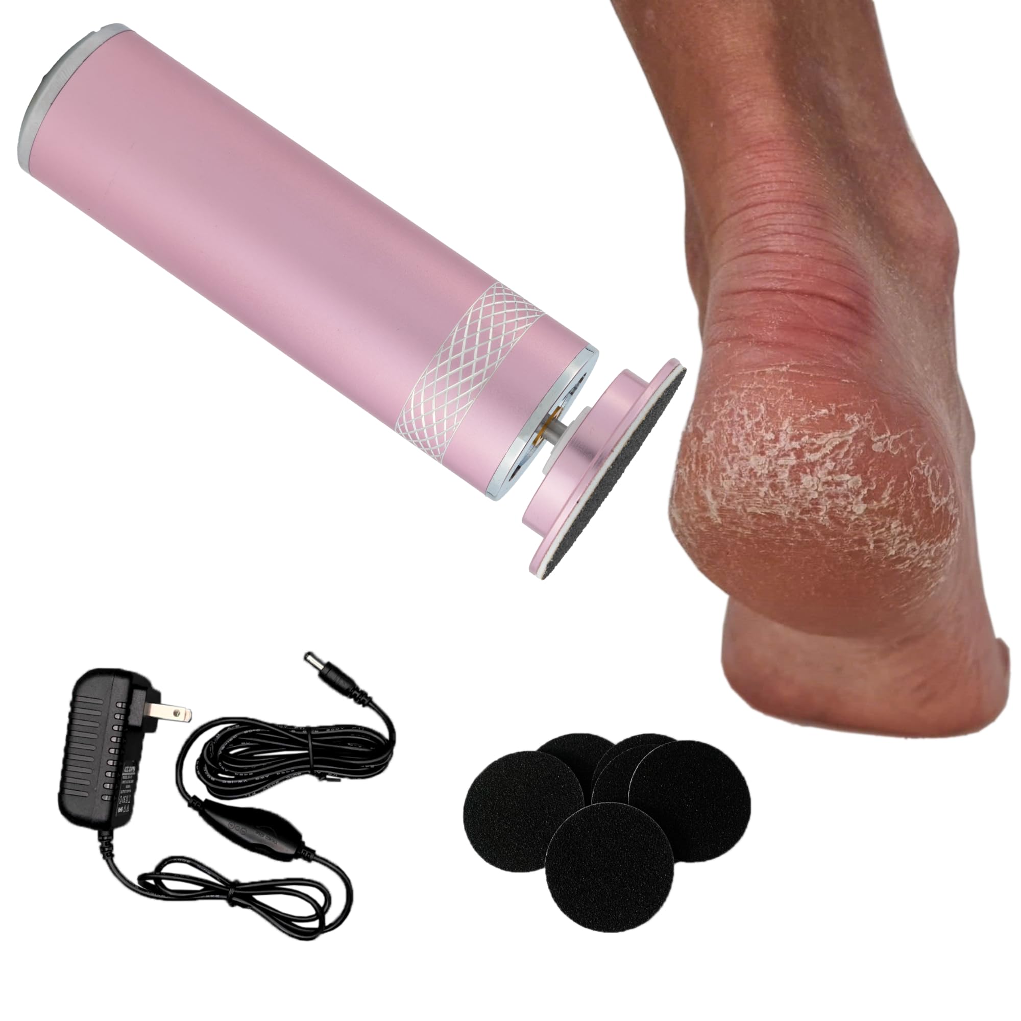 MSDL High Power Electric Foot Callus Remover, 2025 Upgrade with 100-inch Extra-Long Cord and 60 Replaceable Sandpaper Discs, Electric Foot File for