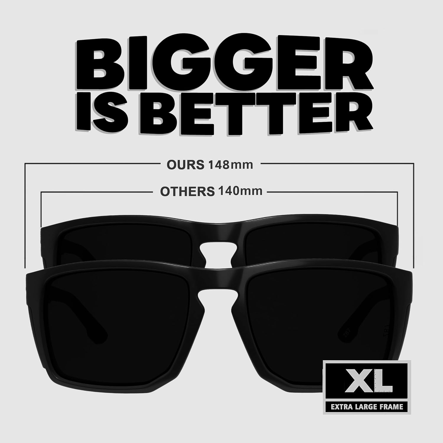 WISTON XL Z87 Sunglasses for Big Wide Heads Men Women TR90 Ultralight Side Shields UV400 Protective Sun Glasses W8705