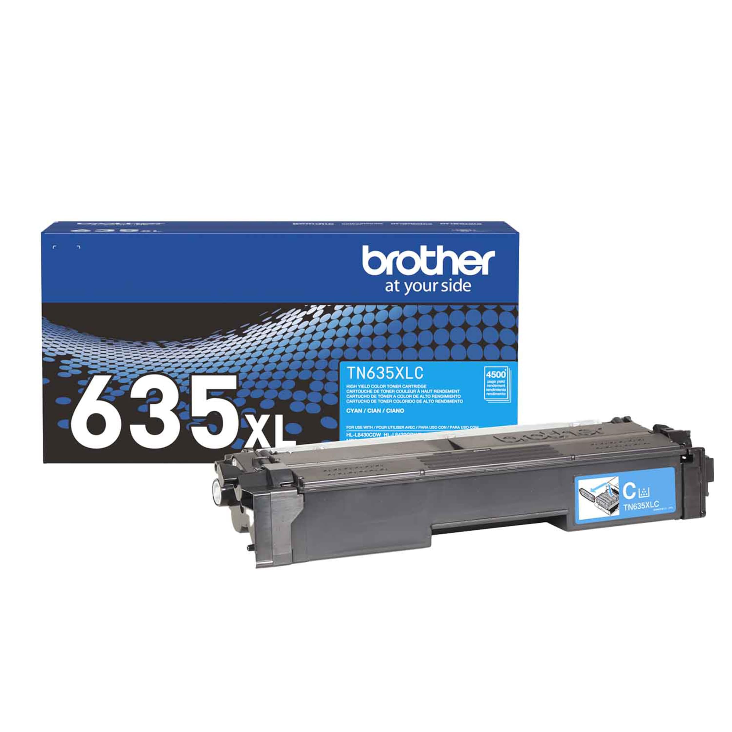 Brother Genuine TN635XLC High Yield Cyan Toner Cartridge, 1 Pack Brother Genuine TN635XLC High Yield Cyan Toner Cartridge, 1 Pack