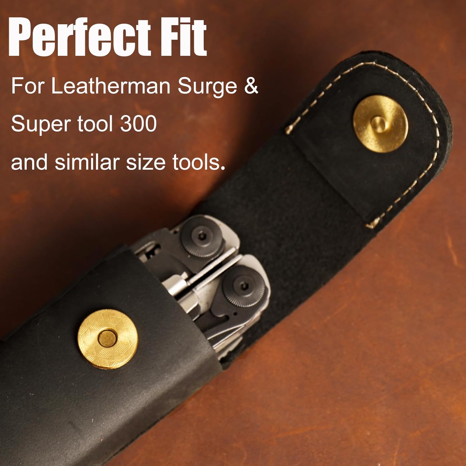Topstache Leather Multitool Sheath - Multitool Holster for Belt - Belt Loop Multitool Pouch - Magnetic Closure Tool Pouch Case,