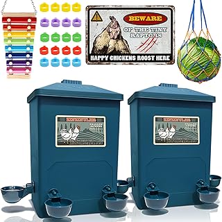 Chicken Waterer, Chick Water,Chicken Coop Accessories - 8 Gallon Capacity, 2-Pack (Prussian Blue, Large)