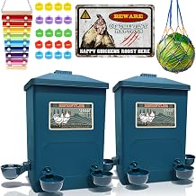 Chicken Waterer, Chick Water,Chicken Coop Accessories - 8 Gallon Capacity, 2-Pack (Prussian Blue, Large)
