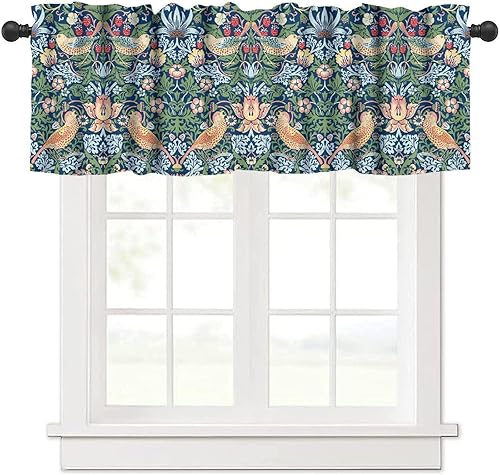 Miniatura 34 de YCness William Morris - Cenefa de cocina, diseño retro de ladrones de fresas, estampado floral, para cocina, sala de estar, baño, cafetería