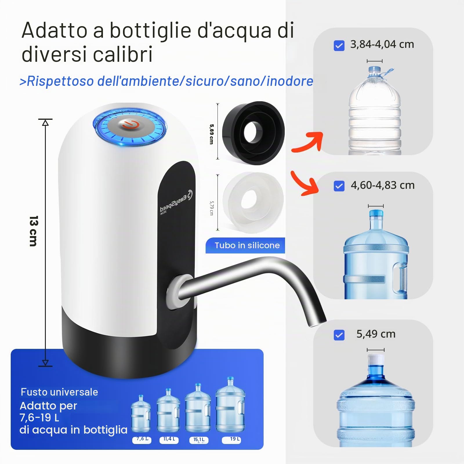 EASYSPEED Elektryczna Pompa Do Wody Automatyczna USB z Baterią Ładowalną Dozownik Wody Przenośny