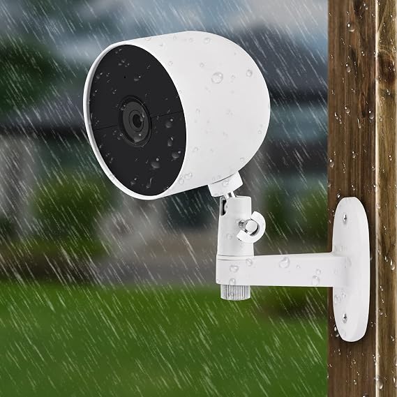 2Pack Adjustable Security Wall Mount Bracket for Google Nest Cam Outdoor or Indoor, Battery, Perfect View Angle for Your Security Camera System - White