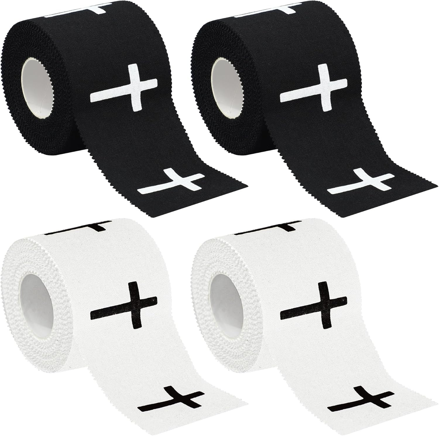 Christian Sports Tape con design a croce, 4 rotoli di fascia kinesiologica pretagliata in cotone per supporto polso e caviglia per calcio, boxe, palestra, 5,1 cm x 6,1 m ciascuno, regalo ideale per la