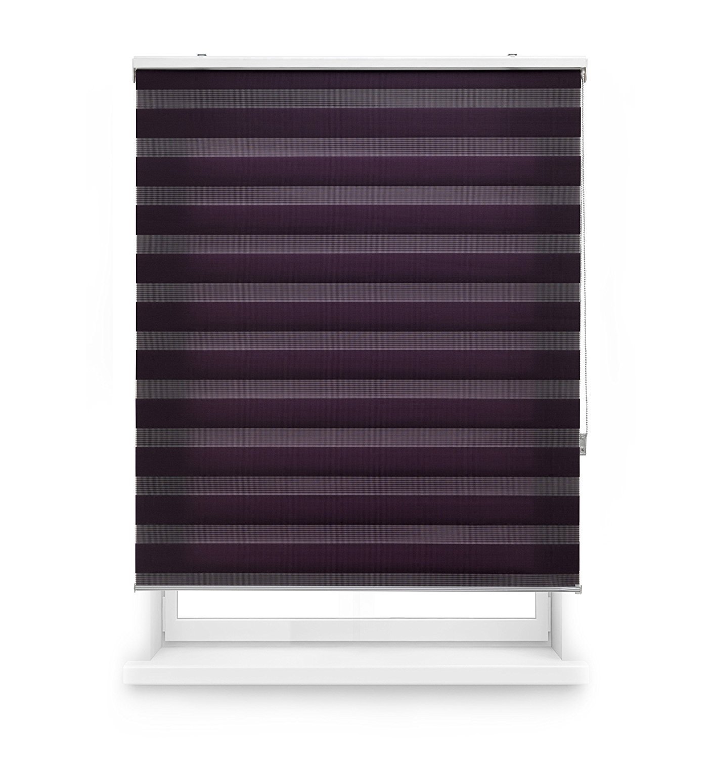 Estoralis - Shae - Estor Enrollable Doble Tejido, Noche y día, Violeta, 145 x 175 cm
