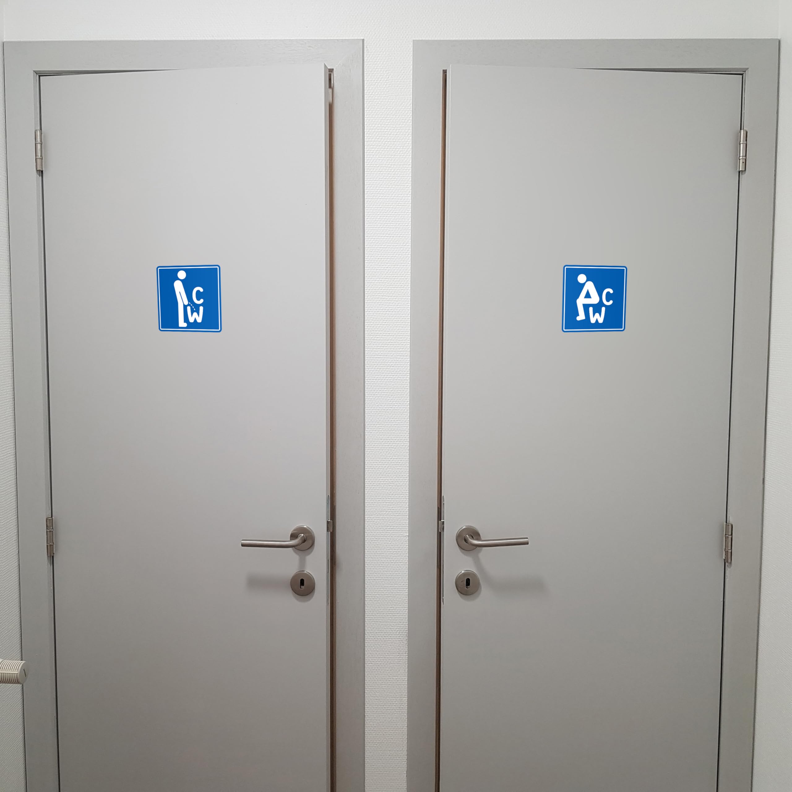 Unisex Toilet Stickers - Gender Free Toilet - Toilet Bowl and Urinal - Men and Women - 6 Square Stickers - 10.5cm - Image 3