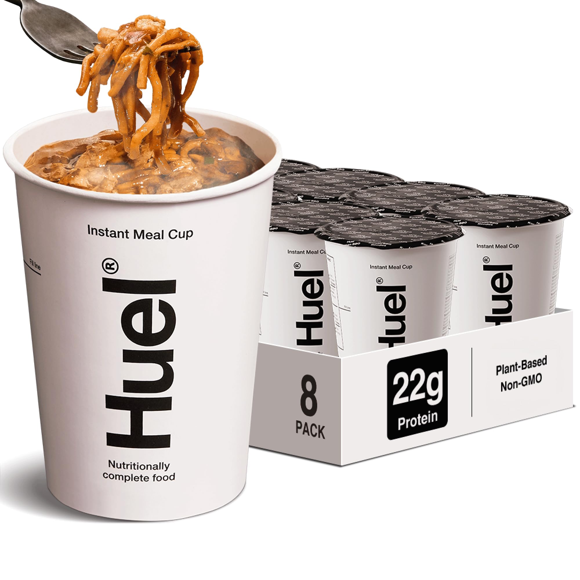 Huel Hot and Savory Cups | Korean BBQ | 25g Protein Plant Based Instant Meal | 27 Vitamins and Minerals | 100% Nutritionally Complete | 8 Cups