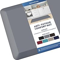 Vista 42 de KitchenClouds - Tapete acolchado antifatiga, impermeable, antideslizante, para escritorio de pie, cocina, hogar, fregadero y oficina, 17.3 x 28 Gris