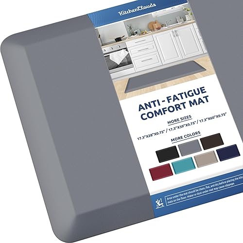 Miniatura 196 de KitchenClouds - Tapete antifatiga acolchado para cocina, impermeable, antideslizante, cómodo, para escritorio de pie, fregadero y oficina, 17.3 x 39