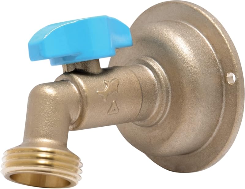 1/2 x 3/4 Inch MHT 90 Degree Hose Bibb, Quarter Turn, Push To Connect Brass Plumbing Fitting, PEX Pipe, Copper, CPVC, PE-RT, HDPE, 24620LF
