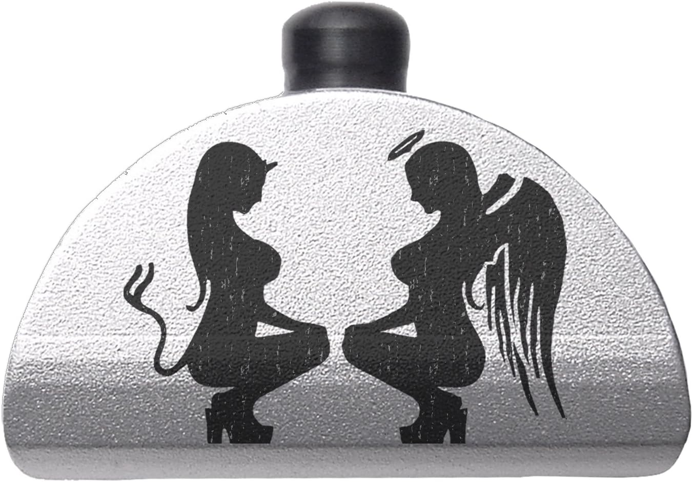 NDZ Performance Aluminum Grip Plug for Glock Gen 1-3 17 19 20 21 22 23 24 31 32 34 & 35 9MM .40 .357 Sig 10MM .45 ACP .45 Gap Laser Engraved in Silver - Naughty and Nice Girls