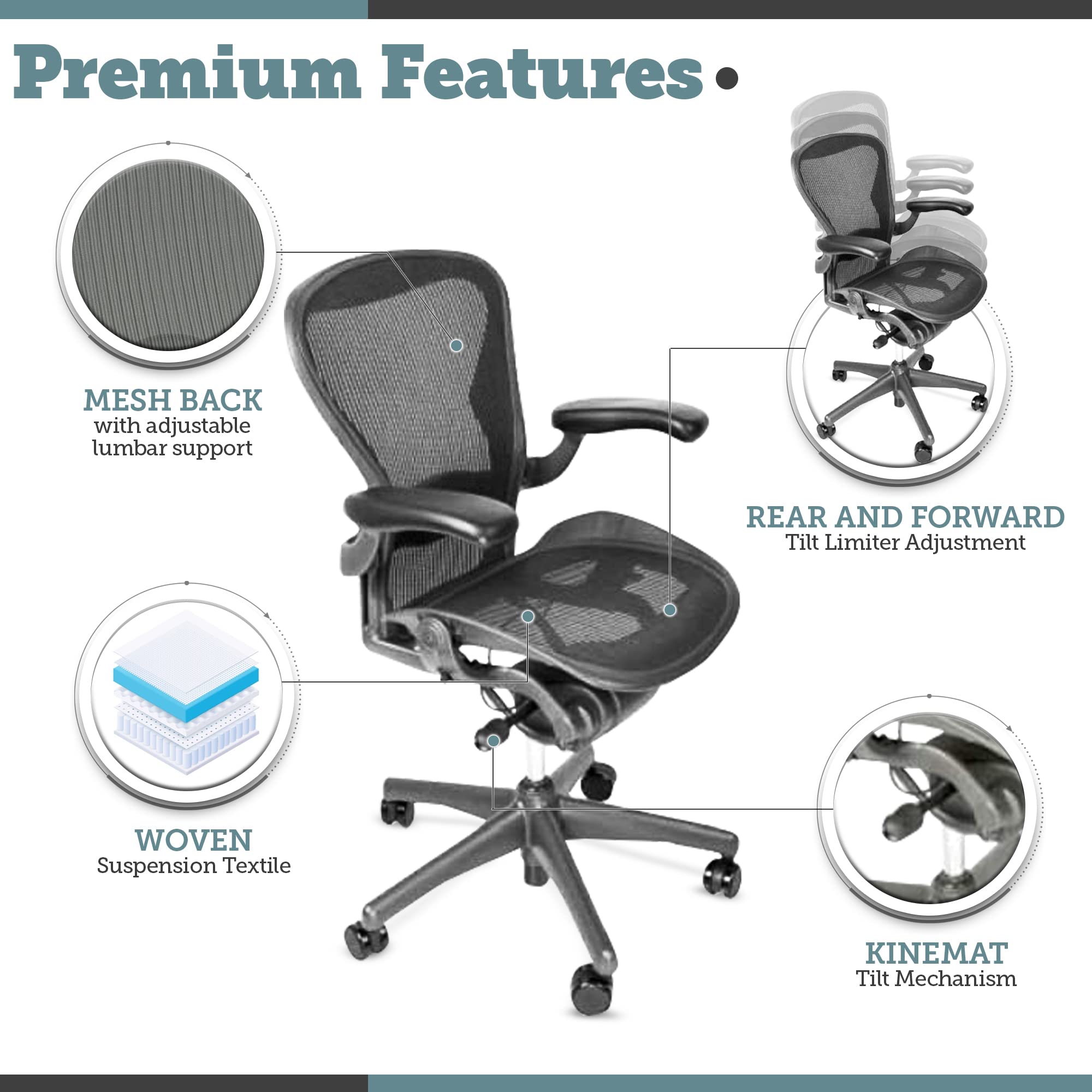 Herman Miller Aeron Classic Fully Adjustable Office Chair Size B